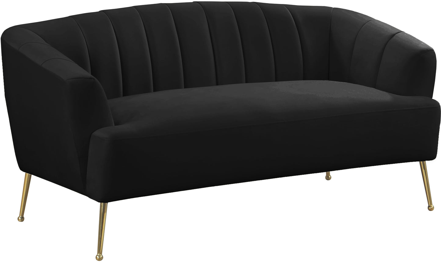 Tori Black Velvet Loveseat