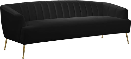 Tori Black Velvet Sofa