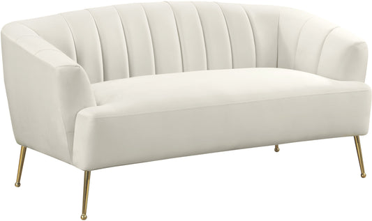 Tori Cream Velvet Loveseat