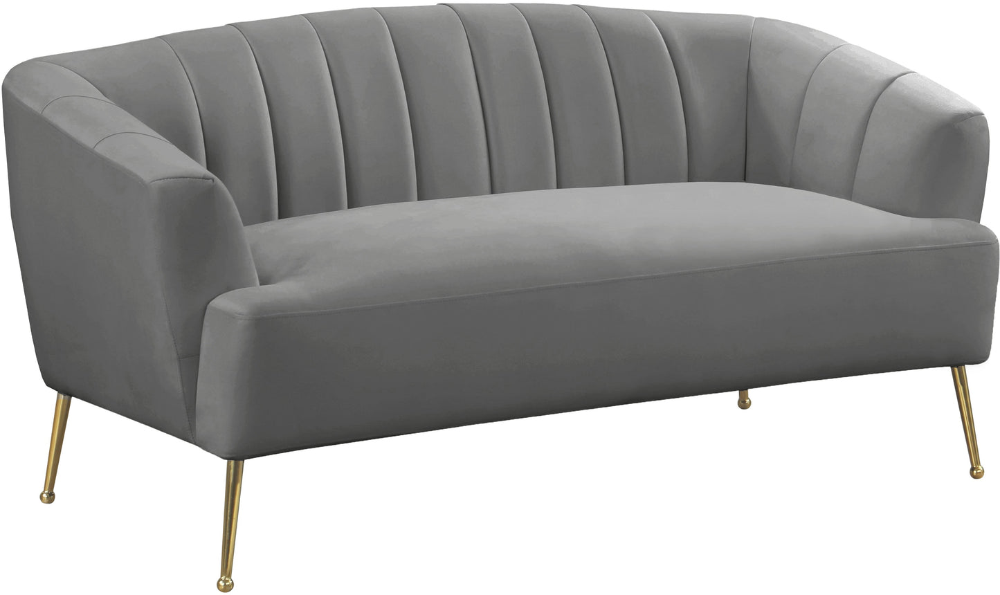 Tori Grey Velvet Loveseat