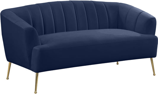 Tori Navy Velvet Loveseat