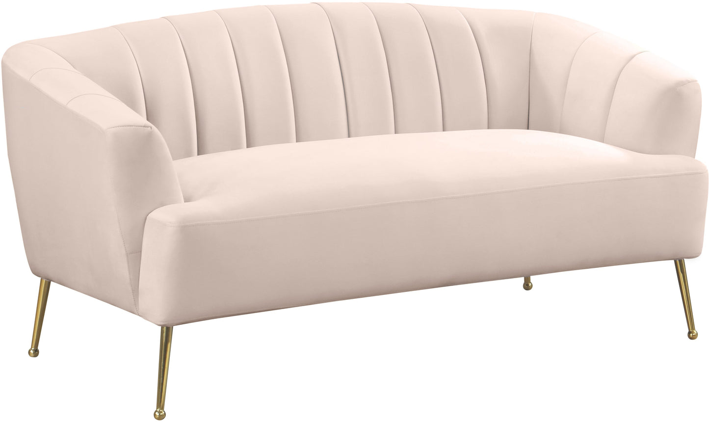 Tori Pink Velvet Loveseat