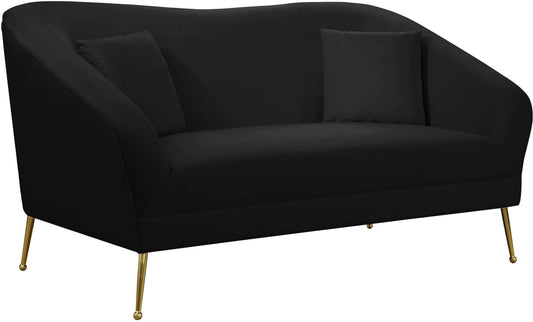 Hermosa Black Velvet Loveseat