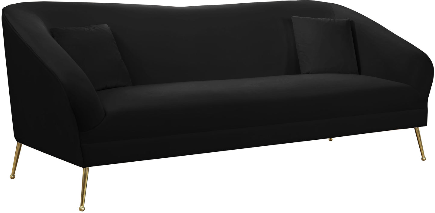 Hermosa Black Velvet Sofa