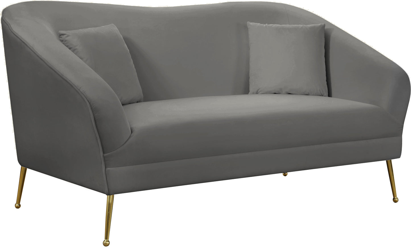 Hermosa Grey Velvet Loveseat