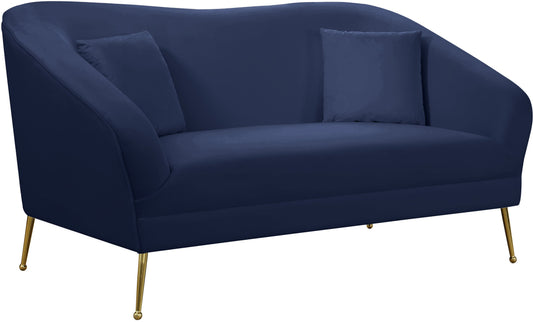 Hermosa Navy Velvet Loveseat