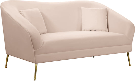 Hermosa Pink Velvet Loveseat