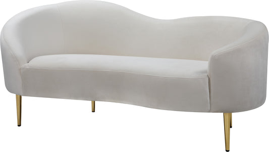 Ritz Cream Velvet Loveseat