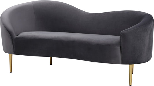 Ritz Grey Velvet Loveseat