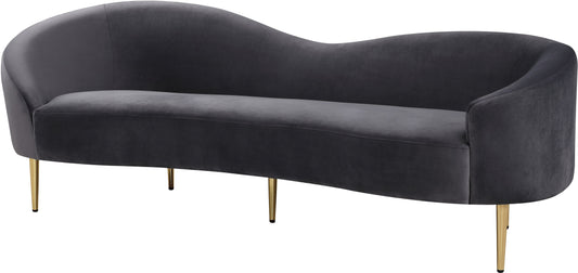 Ritz Grey Velvet Sofa