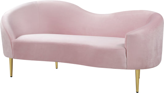 Ritz Pink Velvet Loveseat