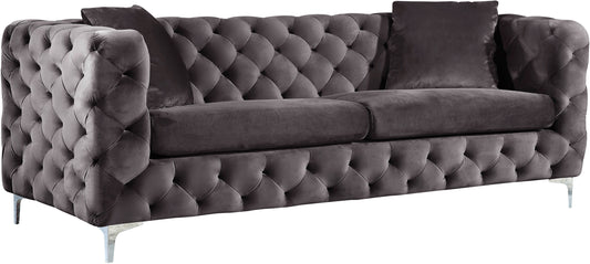 Scarlett Grey Velvet Sofa