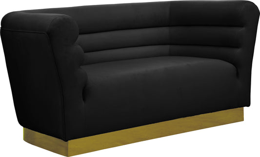 Bellini Black Velvet Loveseat