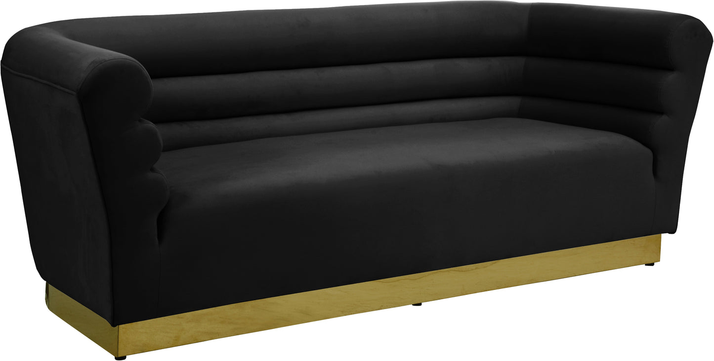 Bellini Black Velvet Sofa