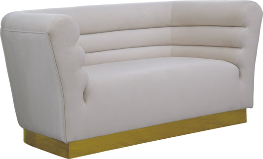 Bellini Cream Velvet Loveseat