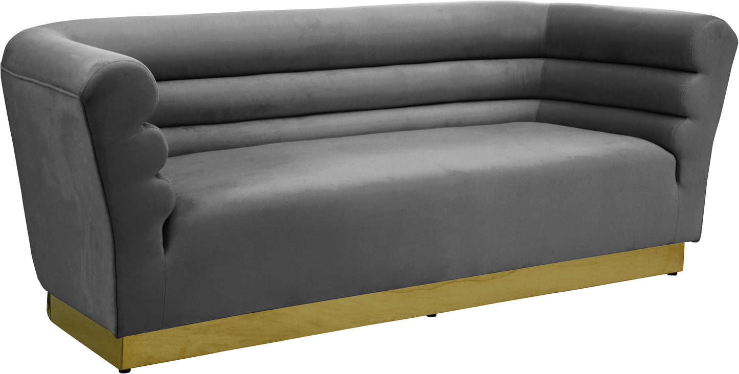 Bellini Grey Velvet Sofa