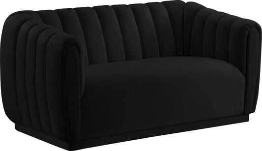 Dixie Black Velvet Loveseat