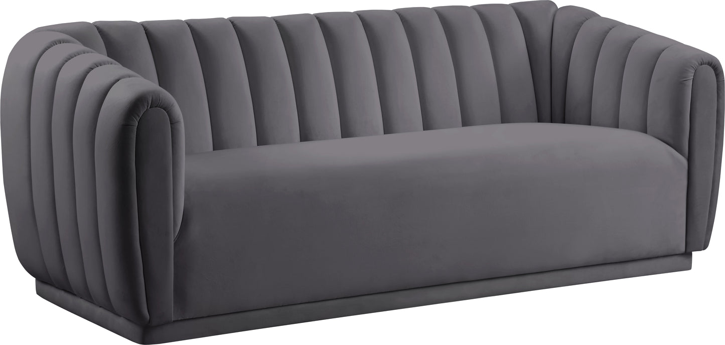 Dixie Grey Velvet Sofa