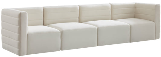 Quincy Cream Velvet Modular Sofa