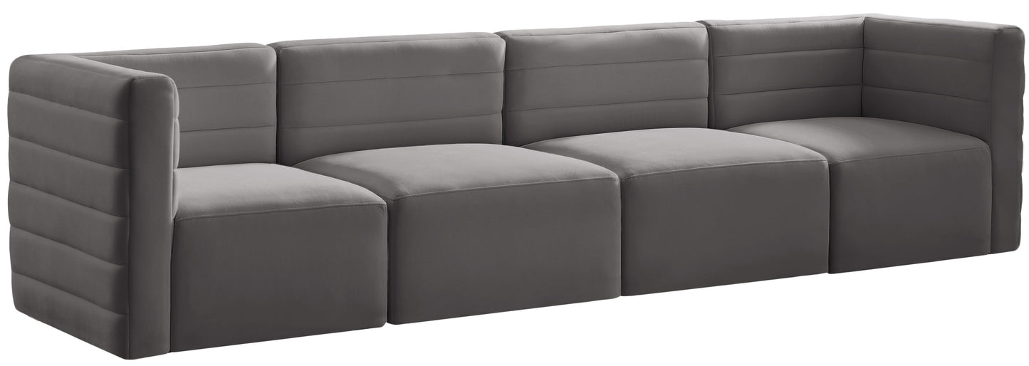 Quincy Grey Velvet Modular Sofa