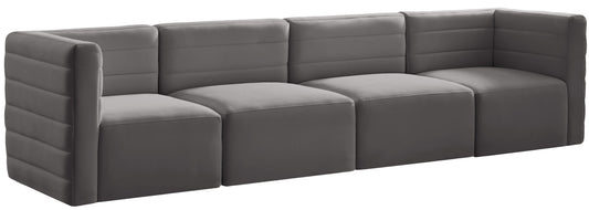 Quincy Grey Velvet Modular Sofa