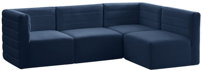 Quincy Navy Velvet Modular Sectional