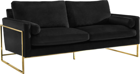 Mila Black Velvet Sofa