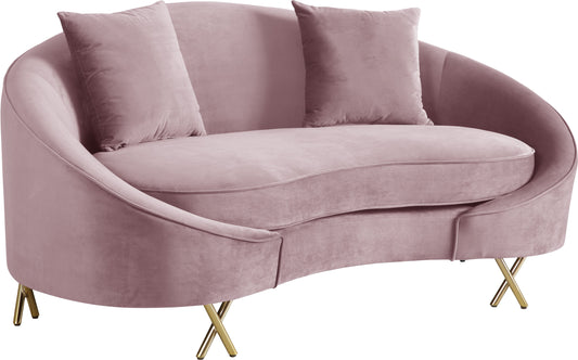 Serpentine Pink Velvet Loveseat