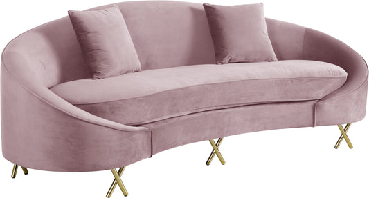 Serpentine Pink Velvet Sofa