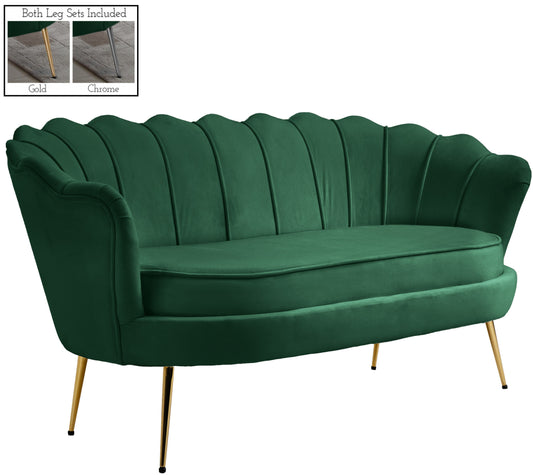 Gardenia Green Velvet Loveseat