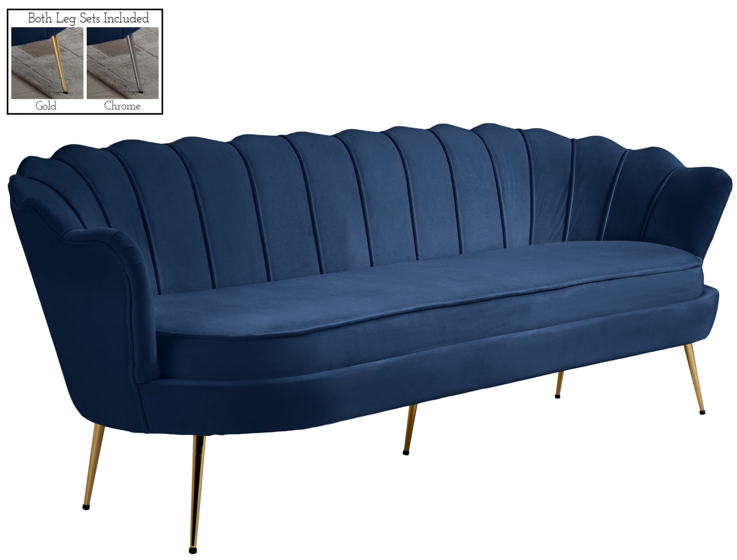Gardenia Navy Velvet Sofa