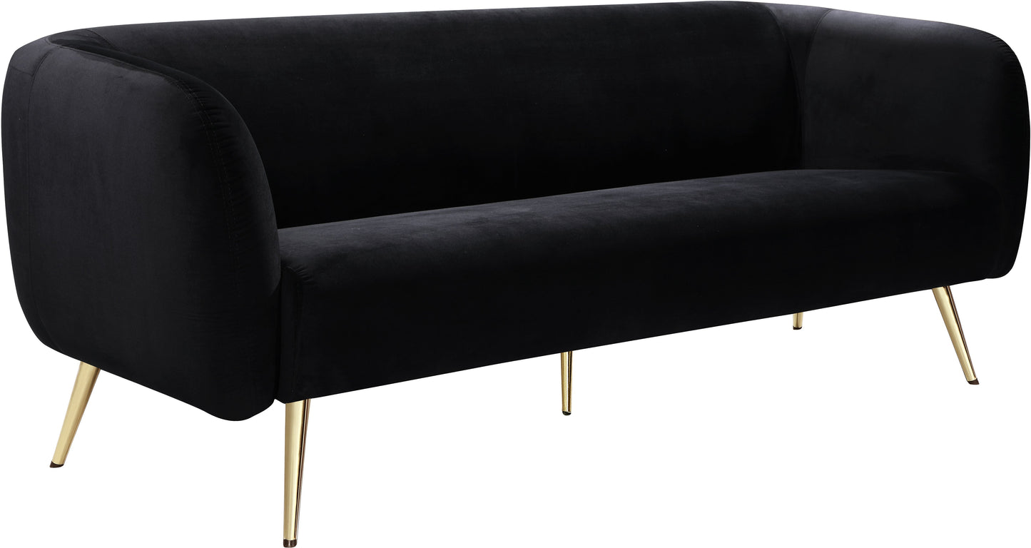 Harlow Black Velvet Sofa