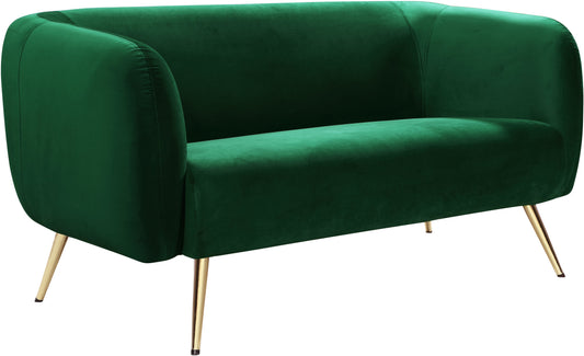 Harlow Green Velvet Loveseat