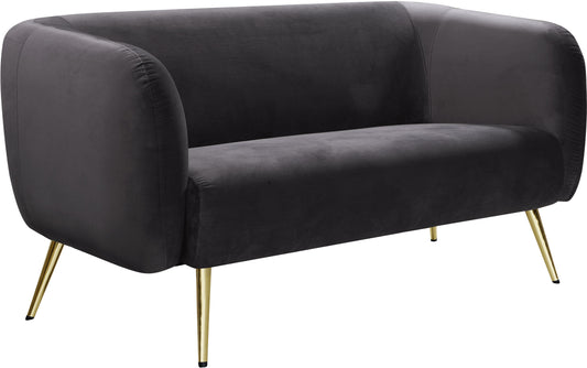 Harlow Grey Velvet Loveseat