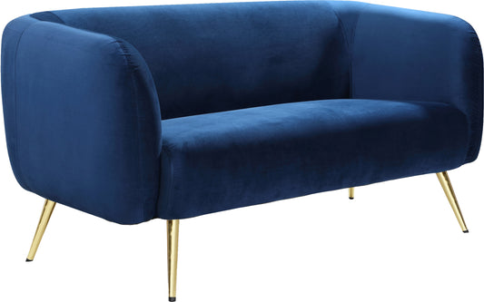 Harlow Navy Velvet Loveseat