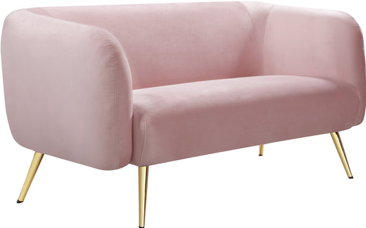 Harlow Pink Velvet Loveseat