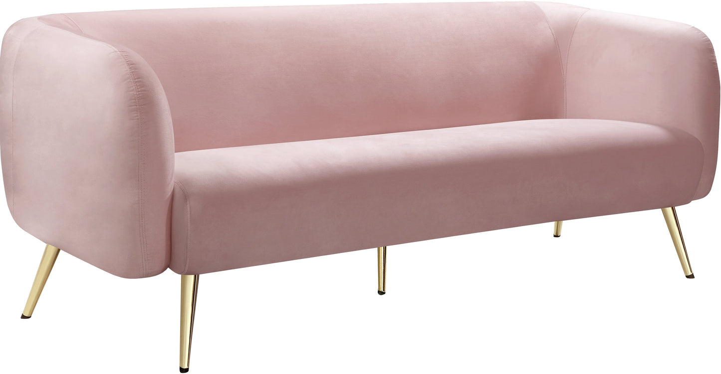 Harlow Pink Velvet Sofa