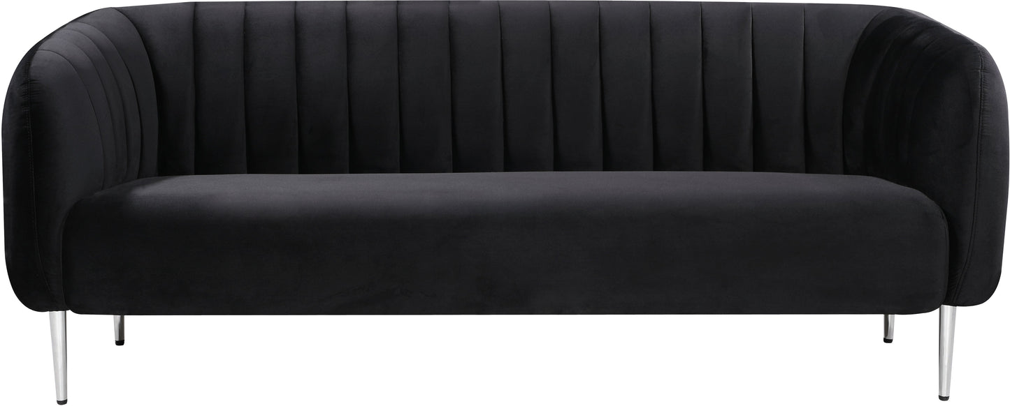 Willow Black Velvet Sofa