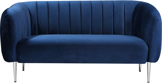 Willow Navy Velvet Loveseat