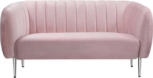 Willow Pink Velvet Loveseat