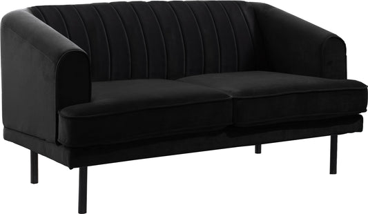 Rory Black Velvet Loveseat