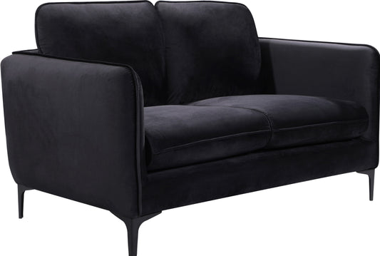 Poppy Black Velvet Loveseat