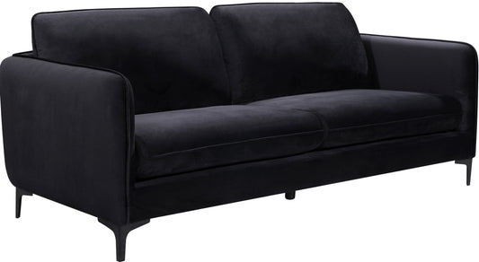 Poppy Black Velvet Sofa