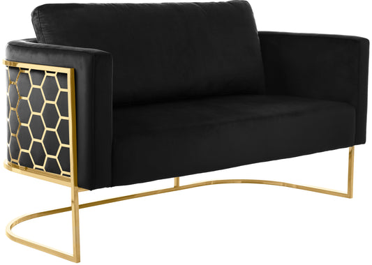 Casa Black Velvet Loveseat