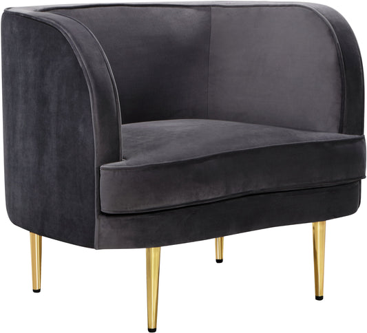 Vivian Grey Velvet Chair