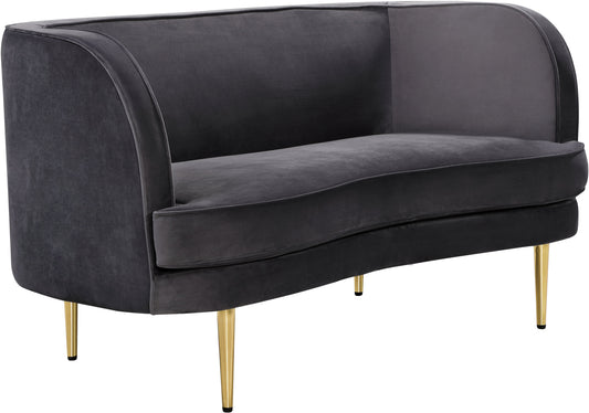 Vivian Grey Velvet Loveseat