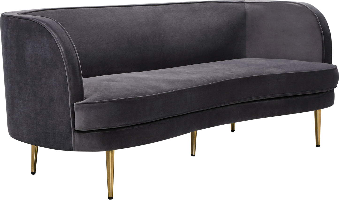 Vivian Grey Velvet Sofa