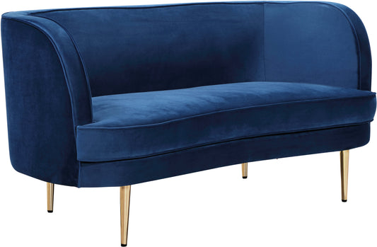 Vivian Navy Velvet Loveseat