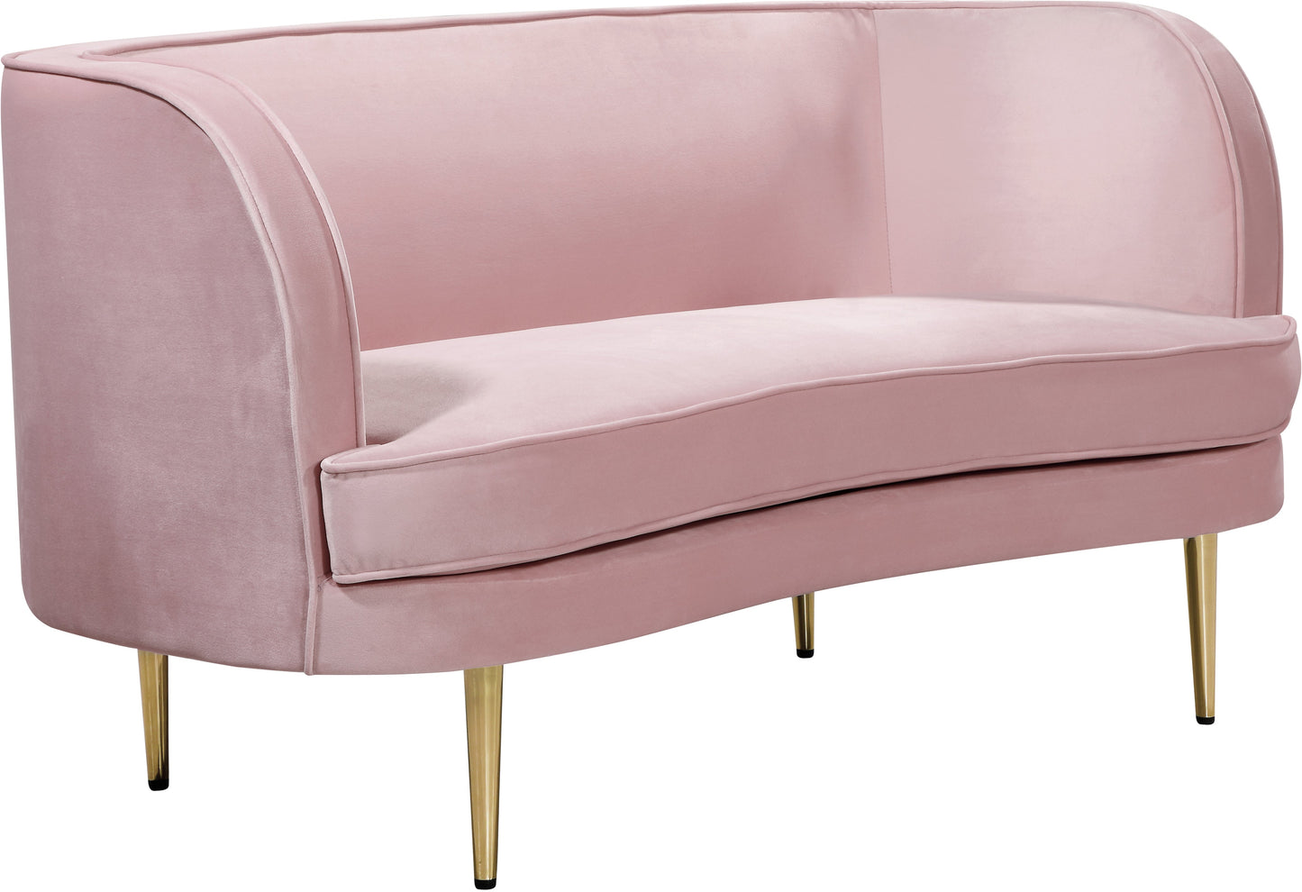 Vivian Pink Velvet Loveseat