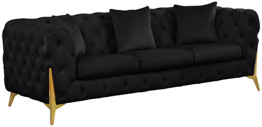 Kingdom Black Velvet Sofa